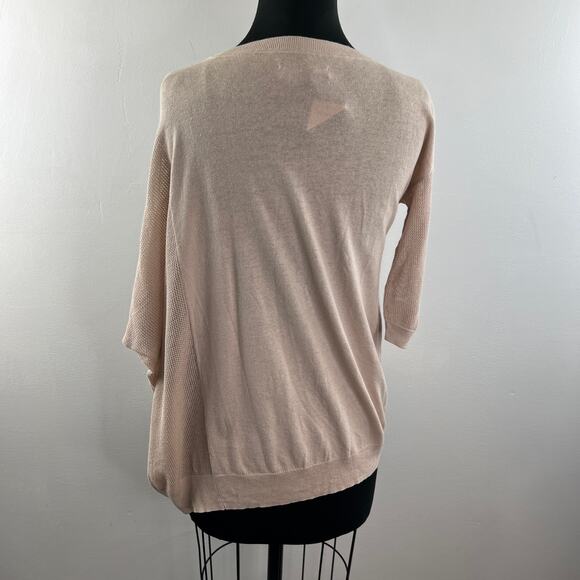 ALLSAINTS Beige Linen Cotton Half Sleeve Cast Jumper Sweater Top Size M NEW - Picture 5 of 8